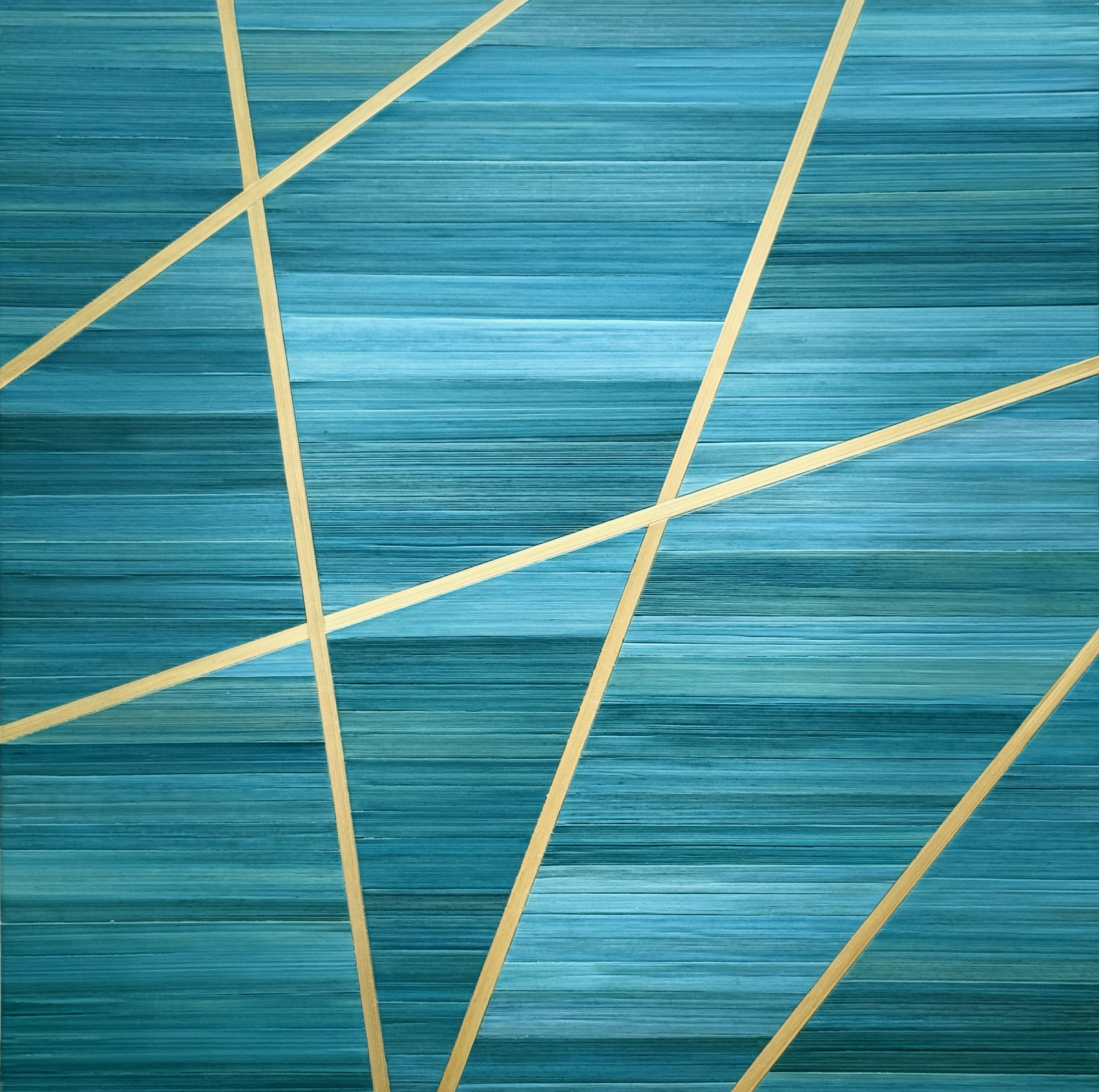 Celestial Fractures - Straw marquetry artwork